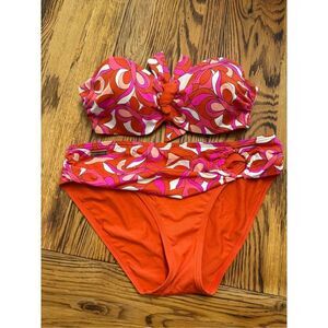 Lascana for Venus Orange Two Piece Swimsuit Bikini Set Size 6 Bottom and A Top